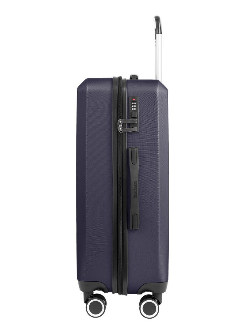 PARAJOHN حقيبة سفر متوسطة Nexus 24 بوصة بتصميم مربعات - حقيبة تروكسي خفيفة الوزن 20 كجم من ABS مع 4 عجلات دوارة وقفل، زرقاء داكنة - Image 2