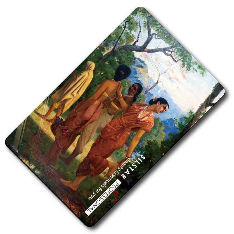 SILSTAR PROFESSIONAL SILSTAR PROFESSIONAL Compact Card Mirror Hindu deities Unbreakable Acrylic Makeup Mirror Vanity Mirror Small for Wallet Case Travel Purse Handheld Compact Pocket MirrorRaja Ravi VarmaShakuntala 143  - Image 3