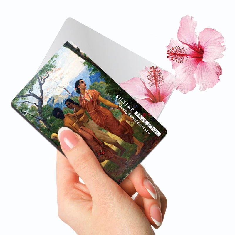 SILSTAR PROFESSIONAL SILSTAR PROFESSIONAL Compact Card Mirror Hindu deities Unbreakable Acrylic Makeup Mirror Vanity Mirror Small for Wallet Case Travel Purse Handheld Compact Pocket MirrorRaja Ravi VarmaShakuntala 143  - Image 1