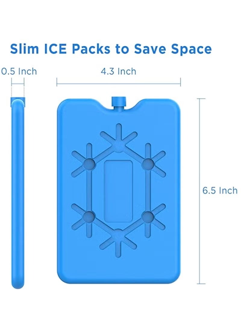 4 Pcs Ice Packs for Lunch Box, Reusable Ultra Thin Freezer Packs Long Lasting for Coolers, Cooler Bag for Work, School, Picnic or Camping Keep Food Fresh Lightweight Design for Easy Carrying - Image 2