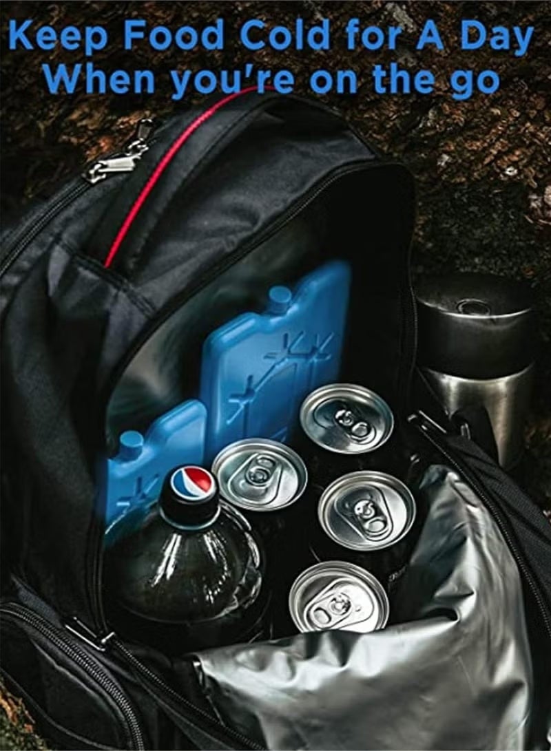 4 Pcs Ice Packs for Lunch Box, Reusable Ultra Thin Freezer Packs Long Lasting for Coolers, Cooler Bag for Work, School, Picnic or Camping Keep Food Fresh Lightweight Design for Easy Carrying - Image 5