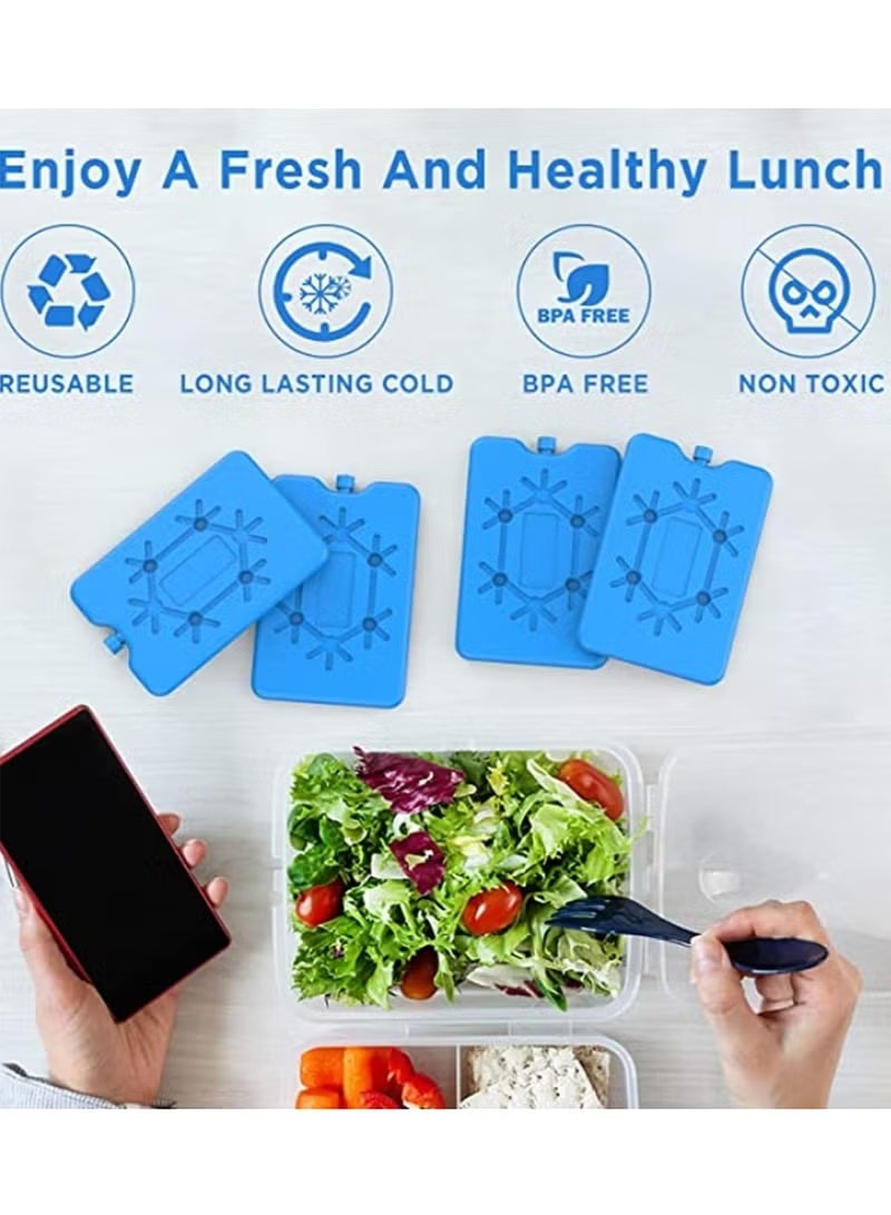 4 Pcs Ice Packs for Lunch Box, Reusable Ultra Thin Freezer Packs Long Lasting for Coolers, Cooler Bag for Work, School, Picnic or Camping Keep Food Fresh Lightweight Design for Easy Carrying - Image 3