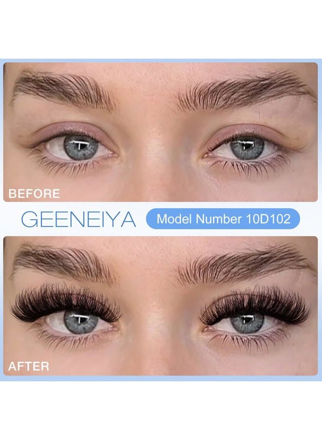 lasenersm False Eyelashes Natural Look Eye Lashes Short Wispy False Eyelashes 10mm 3D Fluffy Fake Lashes Pack 10 Pairs Strip Volume by Geeneiya - Brown Mixed Black - Image 5