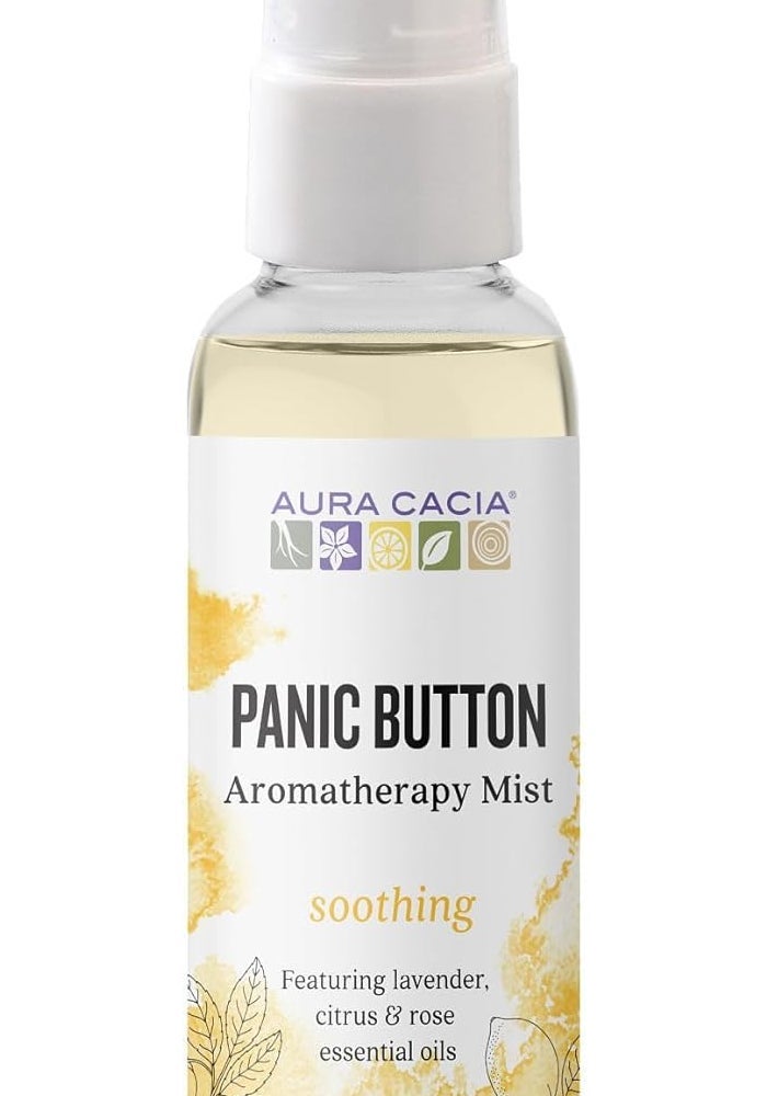 Aura Cacia Panic Button Aromatherapy Mist - 2 Fl Oz with Lavender, Citrus & Rose Essential Oils - Image 1
