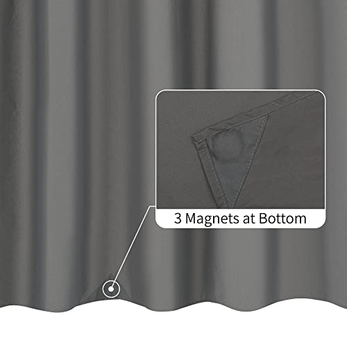 ALYVIA SPRING Waterproof Fabric Shower Curtain Liner - Soft & Light-Weight Cloth Shower Liner, 3 Bottom Magnets, Hotel Quality & Machine Washable - Standard Size 72x72, Dark Gray - Image 2