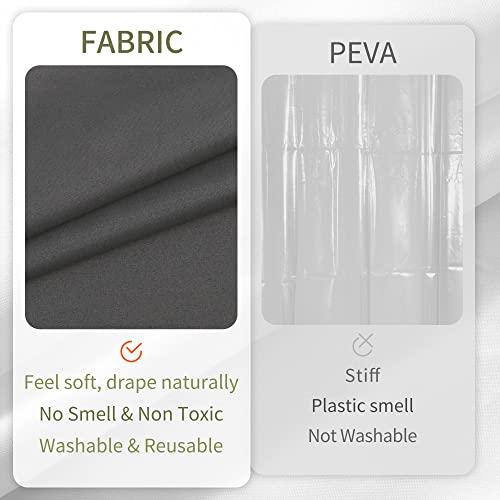 ALYVIA SPRING Waterproof Fabric Shower Curtain Liner - Soft & Light-Weight Cloth Shower Liner, 3 Bottom Magnets, Hotel Quality & Machine Washable - Standard Size 72x72, Dark Gray - Image 5