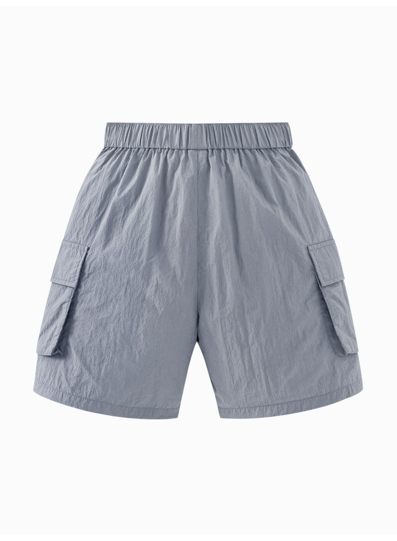 mini bala Boys Kids Casual Elastic Waist Practical Cargo Pocket Shorts Soft Breathable Lightweight Comfortable Summer New Style Loose - Fitting Daily Wear Children's Fashion Shorts - Image 5