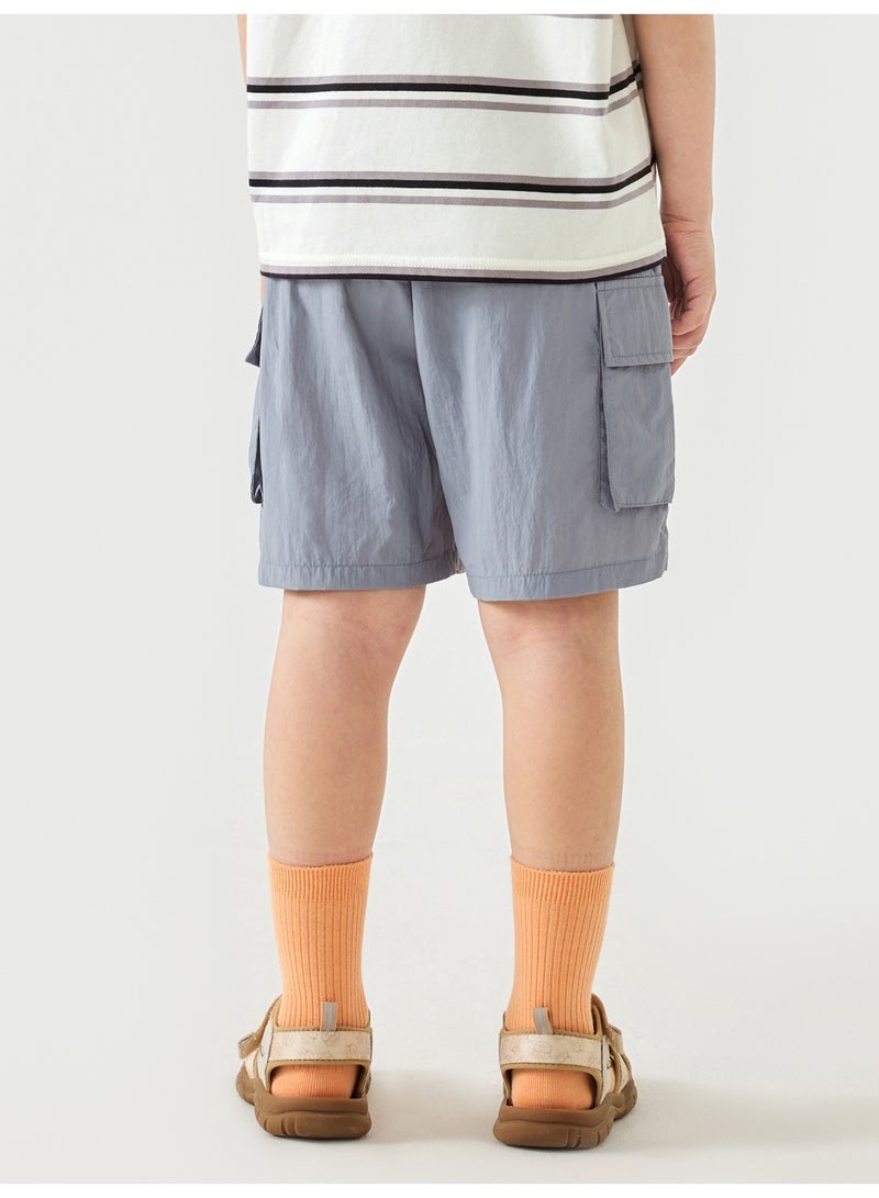 mini bala Boys Kids Casual Elastic Waist Practical Cargo Pocket Shorts Soft Breathable Lightweight Comfortable Summer New Style Loose - Fitting Daily Wear Children's Fashion Shorts - Image 3