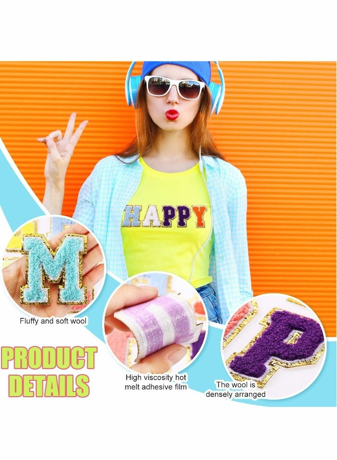 26 Pcs Chenille Iron-On Alphabet Letter Patches for DIY Clothing, A-Z Customization Supplies - Image 3