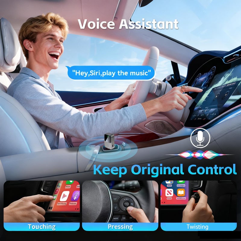 SOSECCE Wireless CarPlay Adapter for iPhone - Wired to Wireless CarPlay,Plug & Play,Fast & Stable Connection,Mini USB & Reset Button,Compatible with Cars 2016+ (iOS Only) - Image 3