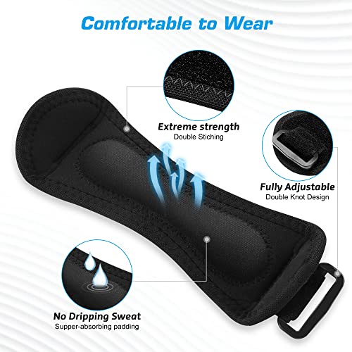 IPOW 2 Pack Small Patella Stabilizer Knee Strap for Teenagers Kids, Knee Band for Soccer, Basketball, Running, Jumpers Knee, Tennis, Tendonitis, Volleyball & Squats, Black - Image 2