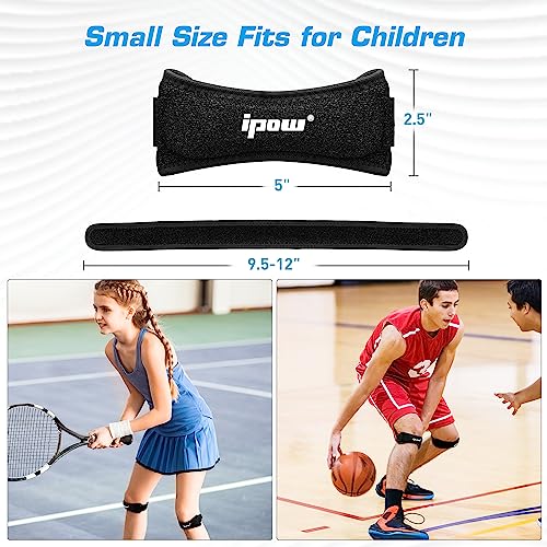 IPOW 2 Pack Small Patella Stabilizer Knee Strap for Teenagers Kids, Knee Band for Soccer, Basketball, Running, Jumpers Knee, Tennis, Tendonitis, Volleyball & Squats, Black - Image 3