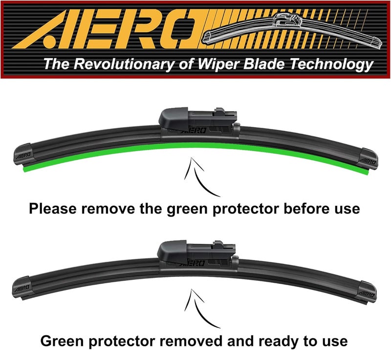 AERO Avenger 24"+20" 16mm PTB Premium All-Season Windshield Wiper Blades with Extra Rubber Refills OEM Replacement for Audi A4 A5 A6 RS5 S4 S5 Q3 Q5 2021-2009 (Set of 2) - Image 4