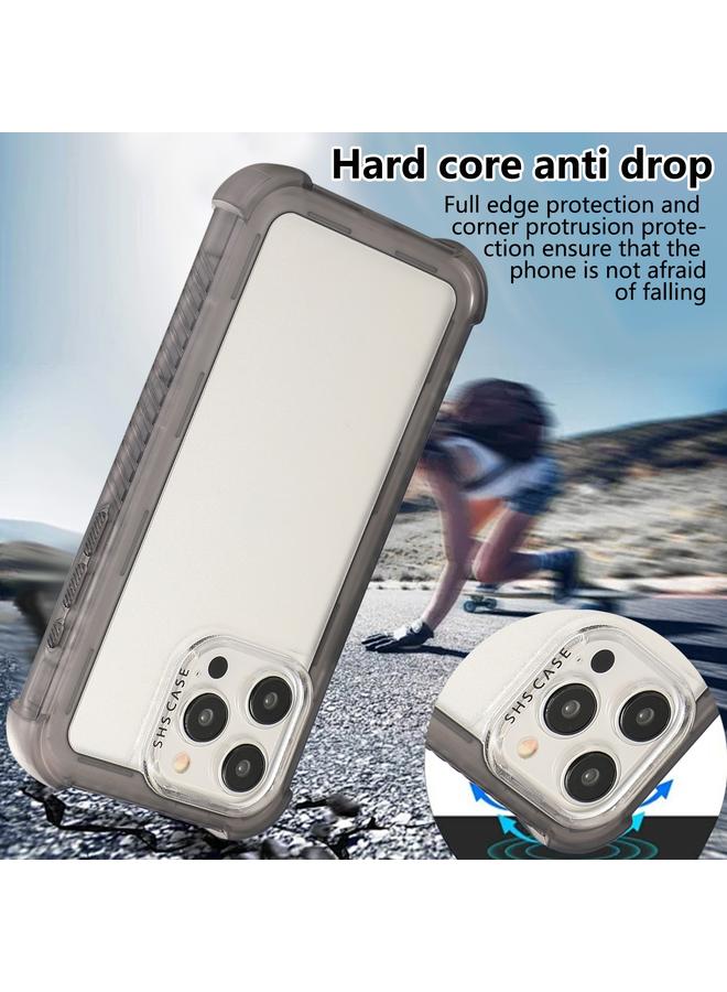 S-TOP Case For iPhone 14 Plus Transparent Matte TPU Hybrid PC 3-in-1 Phone Case - Image 5