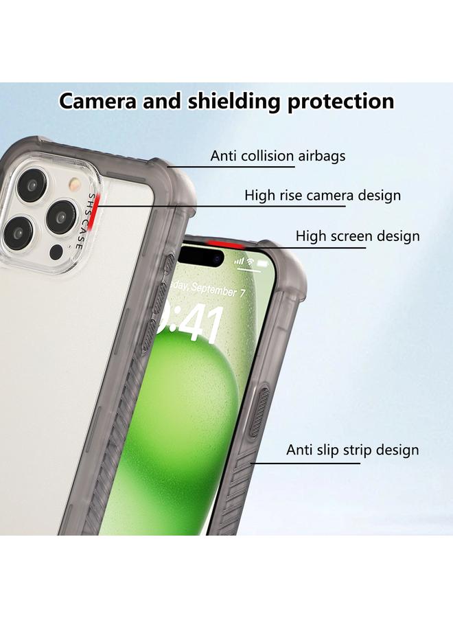 S-TOP Case For iPhone 14 Plus Transparent Matte TPU Hybrid PC 3-in-1 Phone Case - Image 2