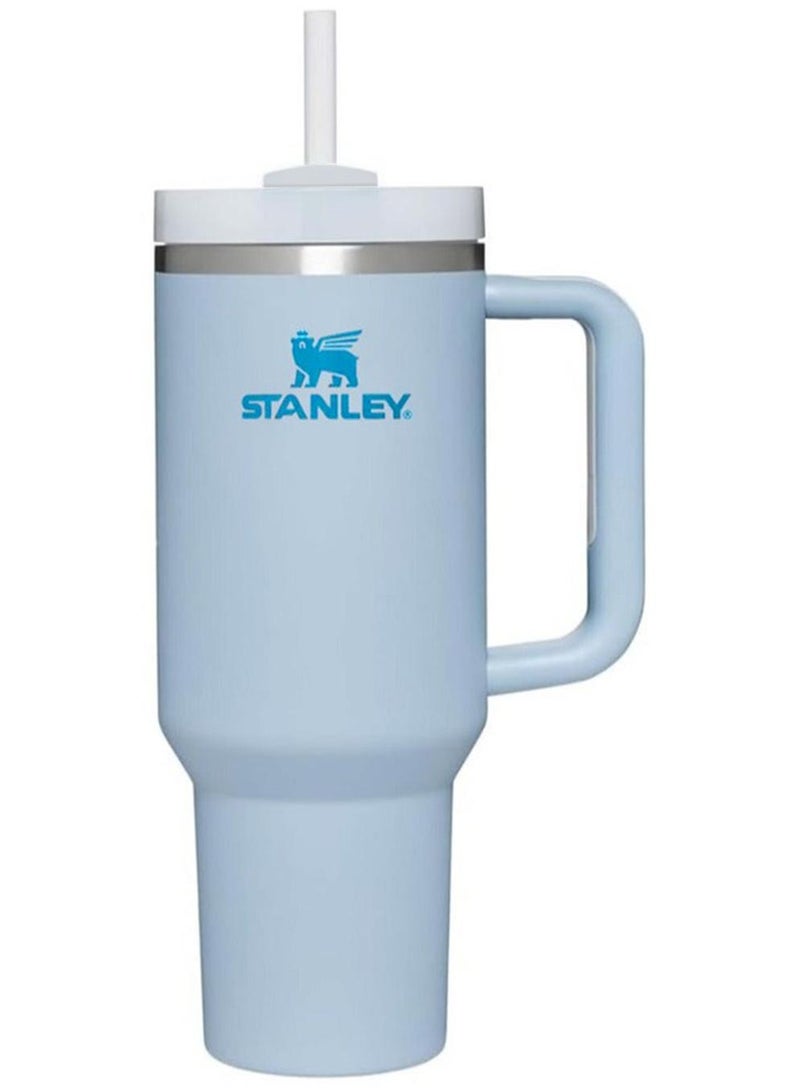 Stanley Vacuum Insulated Coffee Mug,Insulated Mug with Handle and Straw Lid,In-car Mug,Blue 40 Oz - Image 1
