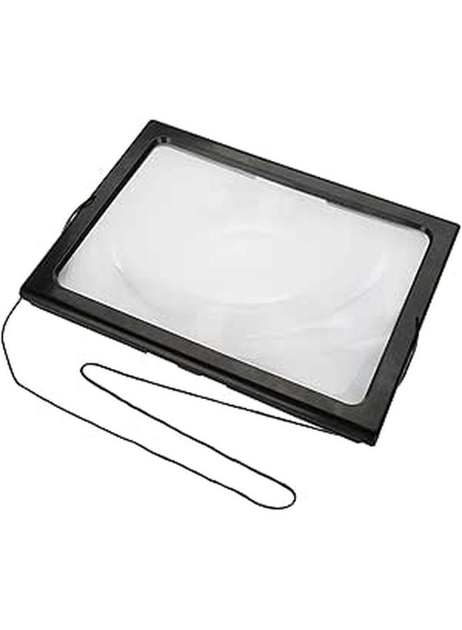 Foldable A4 Full Page Magnifying Glass 3X Magnifier With 4 LED Lights Portable For Reading - Image 1