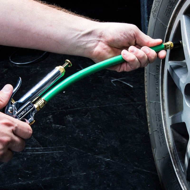 STEELMAN 75052 Straight Chuck Tire Inflator with Built-In Gauge and 12-Inch Hose - Image 5