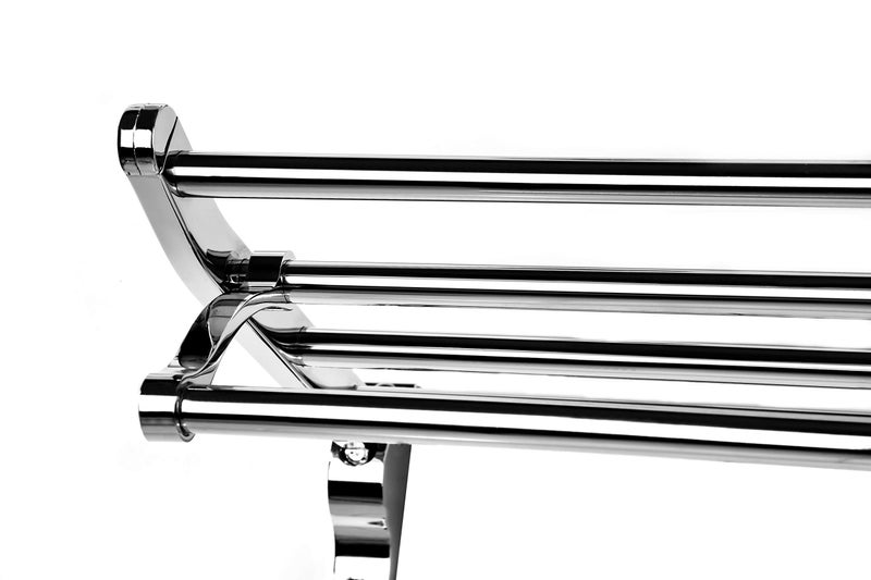 Garbnoire Stainless Steel Folding Towel Rack | Towel Stand | Towel Hanger | Towel Holder | Rack Shelf | Bathroom Accessories for Washroom (18 INCH) - Image 5
