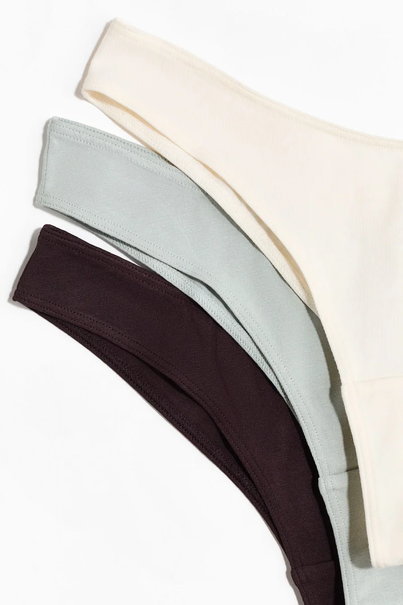 اتش اند ام سروال قطني بقصّة برازيلية -عبوة من 7 قطع