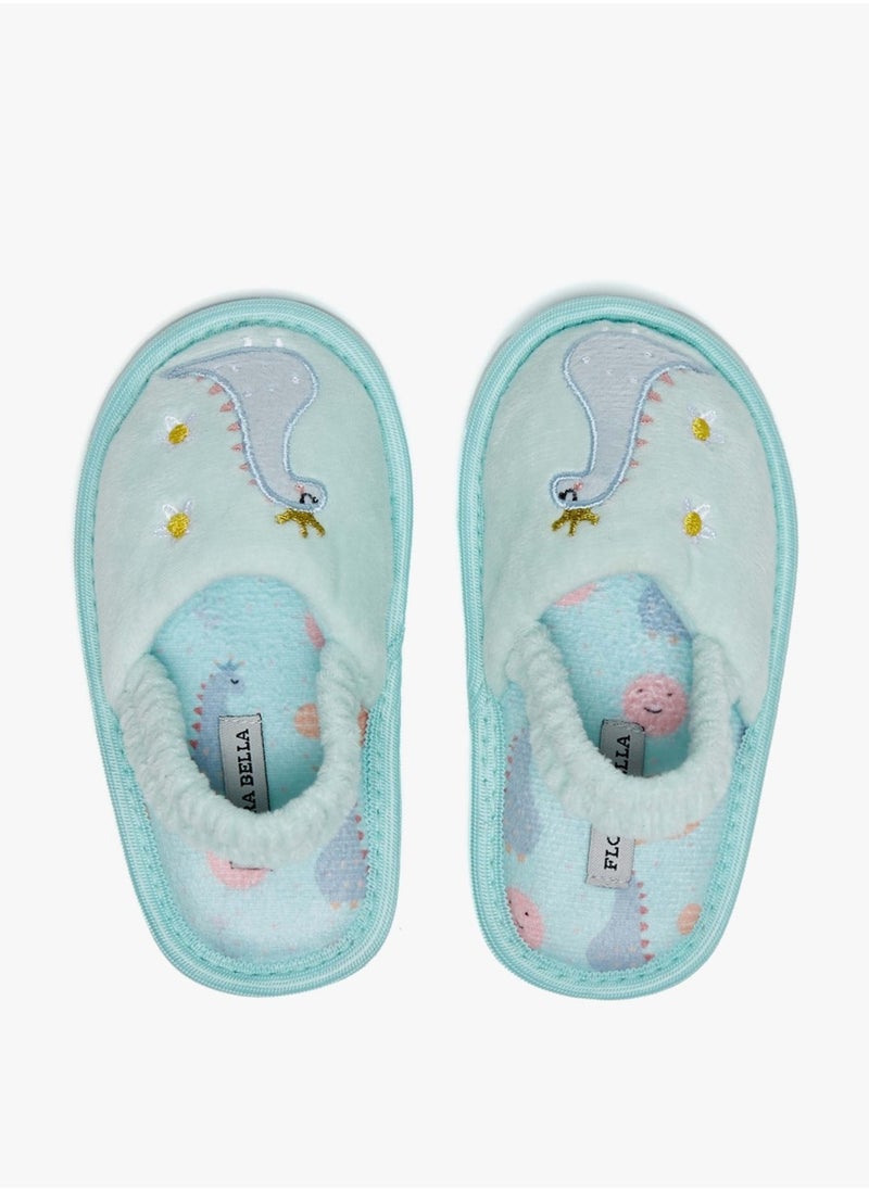Flora Bella By Shoexpress - Girls Embroidered Slingback Bedroom Slides By Shoexpress - Image 1