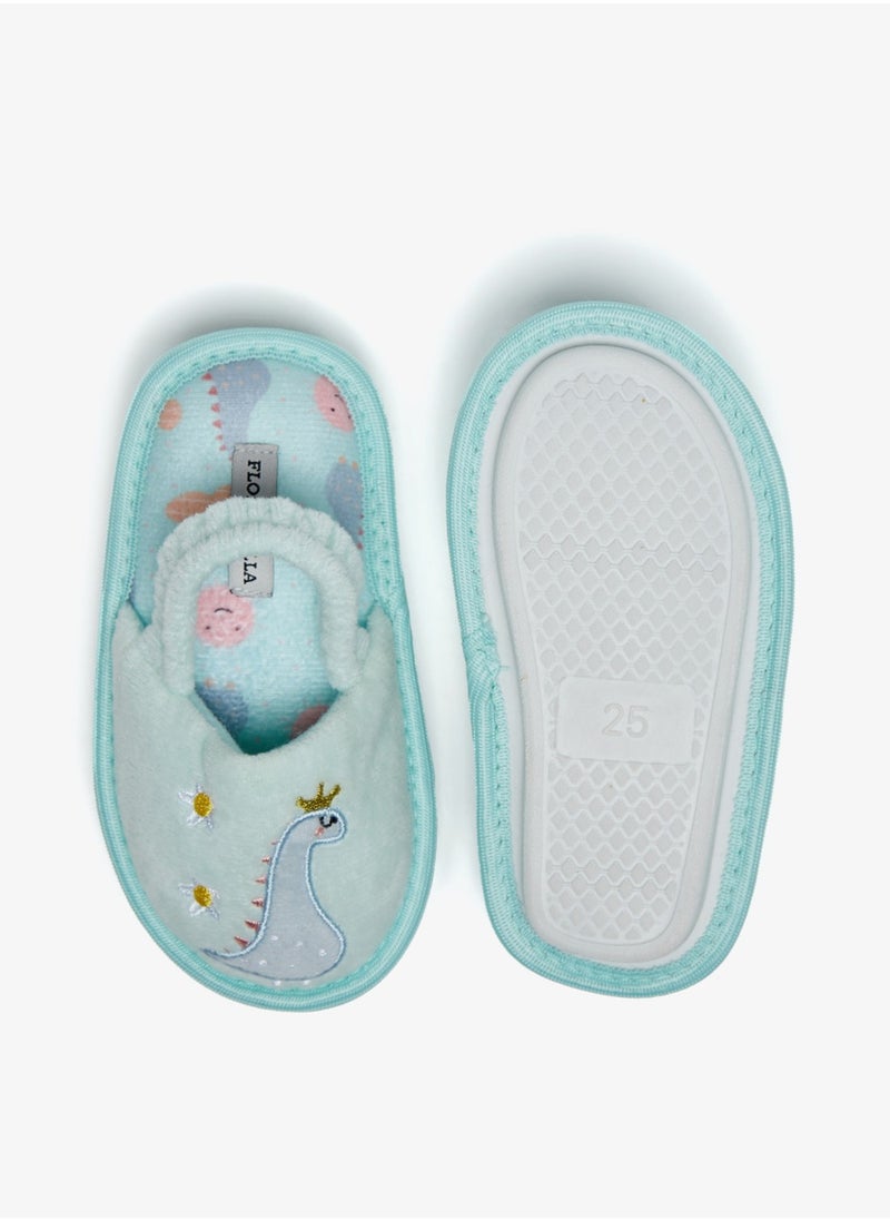Flora Bella By Shoexpress - Girls Embroidered Slingback Bedroom Slides By Shoexpress - Image 1