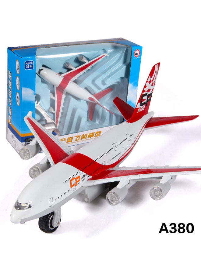 Color Perot Alloy Space Shuttle Model Airbus A380 Boeing 777 C919 Acousto-optic Toy Ornaments-Color:7 Inch A380 Red  - Image 1