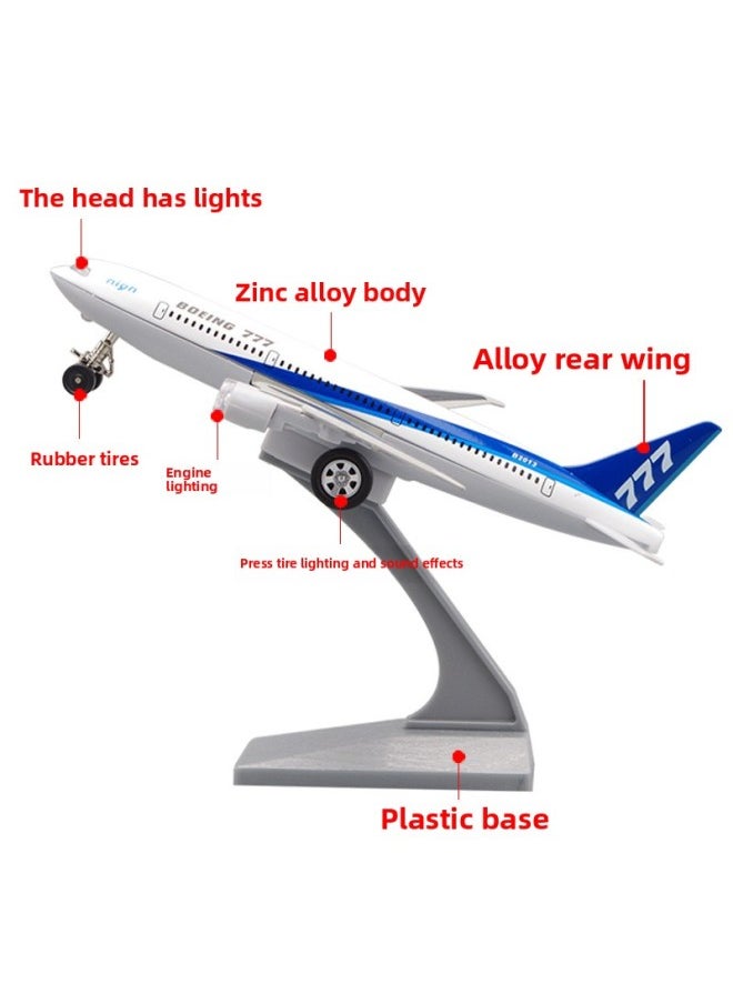 Color Perot Alloy Space Shuttle Model Airbus A380 Boeing 777 C919 Acousto-optic Toy Ornaments-Color:7 Inch A380 Red  - Image 3