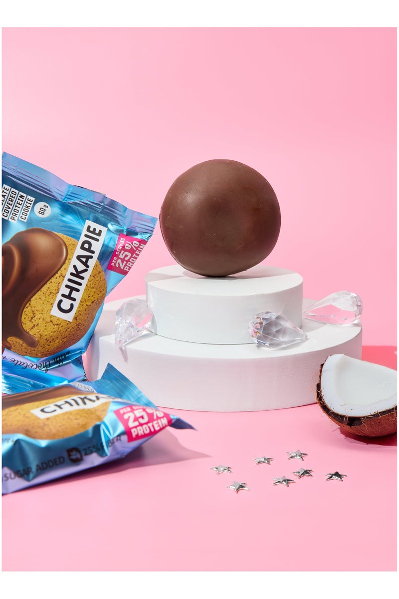 Chikalab CHIKAPIE Protein Chocolate Covered Cookie with Coconut Filling No Sugar Added 9x60g - Image 5