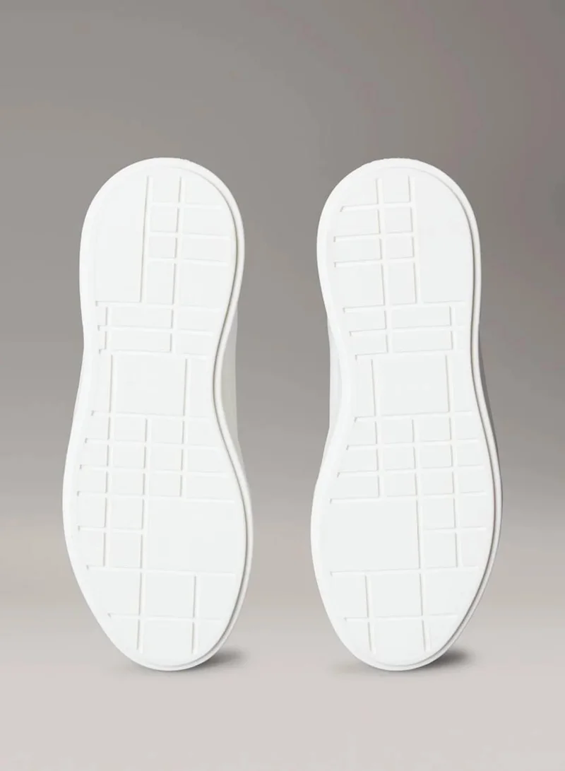 Calvin Klein Bright White/Blush/Desert Taupe CK Avenue - Smooth Leather Logo Trainers for Women | Best Price UAE