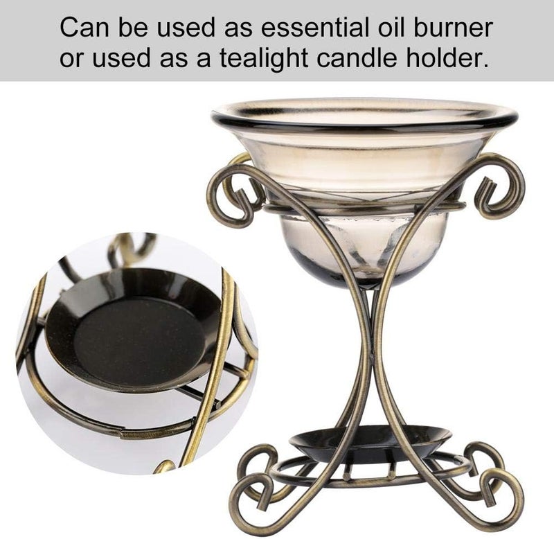 klarako Aromatherapy Burner, 8 Types Deer Shape Iron Glass Glass Oil Burner Oil Lamps Essential Aroma Tea Candle for Oil Lamps for Oil Lamps Oil Lamp( 313#) - Image 3