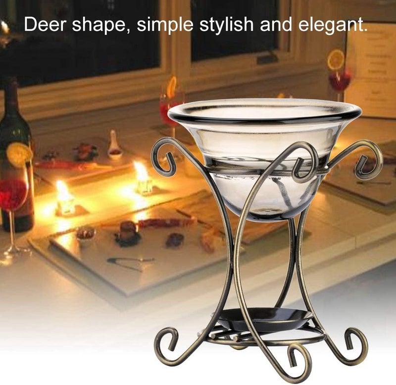 klarako Aromatherapy Burner, 8 Types Deer Shape Iron Glass Glass Oil Burner Oil Lamps Essential Aroma Tea Candle for Oil Lamps for Oil Lamps Oil Lamp( 313#) - Image 4