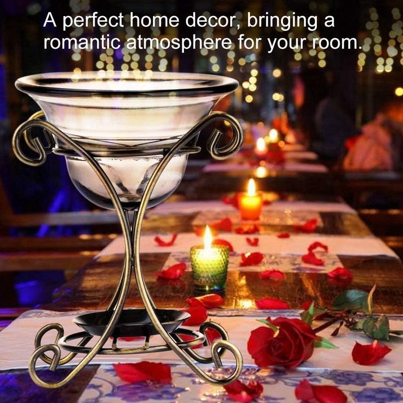 klarako Aromatherapy Burner, 8 Types Deer Shape Iron Glass Glass Oil Burner Oil Lamps Essential Aroma Tea Candle for Oil Lamps for Oil Lamps Oil Lamp( 313#) - Image 5