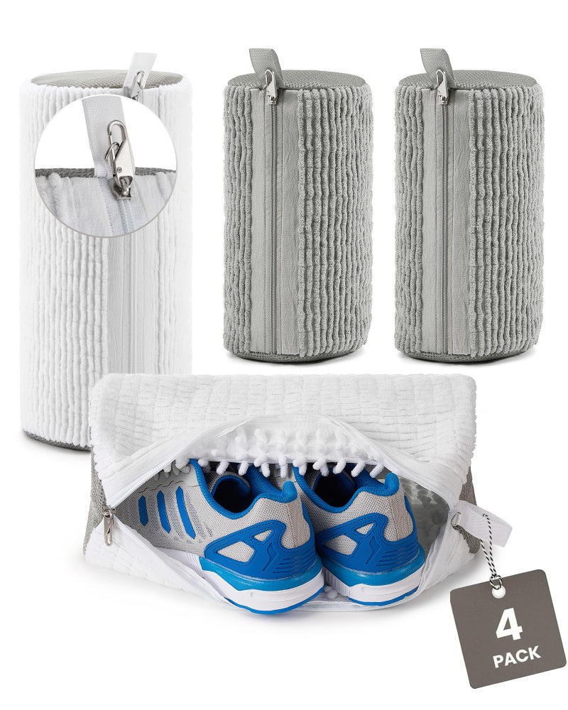 TOVICE 4 PCs Shoe Washing Machine Bag, Upgraded Lock-Zipper Design, 360Â° Deep Clean for Sneakers, Tennis Shoes and Slippers, Quiet Shoe Laundry Bag for Washer and Dryer (4 PACK) - Image 1