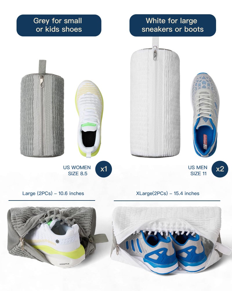 TOVICE 4 PCs Shoe Washing Machine Bag, Upgraded Lock-Zipper Design, 360Â° Deep Clean for Sneakers, Tennis Shoes and Slippers, Quiet Shoe Laundry Bag for Washer and Dryer (4 PACK) - Image 4