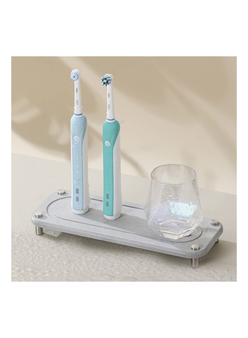 NIBEMINENT Instant Dry Sink Caddy Bathroom Organizer Fast Drying Tray Diatomaceous Earth Stone Dish Soap Sponge Holder Stainless Steel Feet for - Image 1