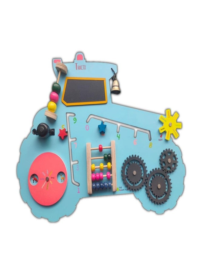 The Funny Mind Tracto Wooden Busy Board with Stand – Montessori Sensory Educational Toy for Toddlers & Kids | 10+ Activities | Colorful, Durable, Safe & Certified Learning Board - Image 2