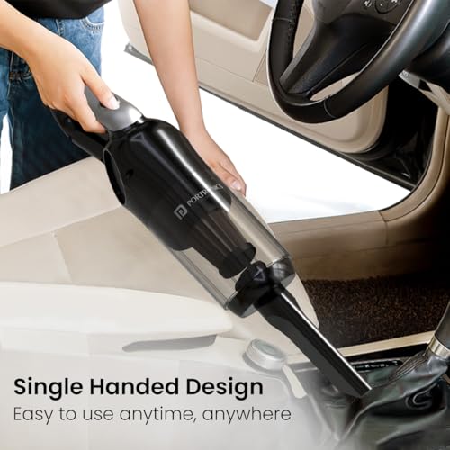 Portronics Mopcop 3, Rechargeable Handheld Vacuum Cleaner for Home & Car, Washable HEPA Filter, Multi-Function Nozzles, Floor Brush Nozzle, Cordless, Dry Vacuum, for Home Appliances (Black) - Image 5