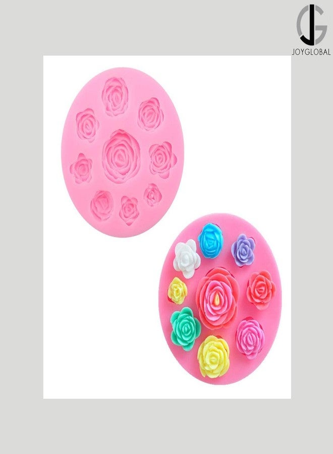 JoyGlobal 9 Cavity Roses Flower Fondant Clay Marzipan Mold Cake Decorating DIY Tool - Image 5