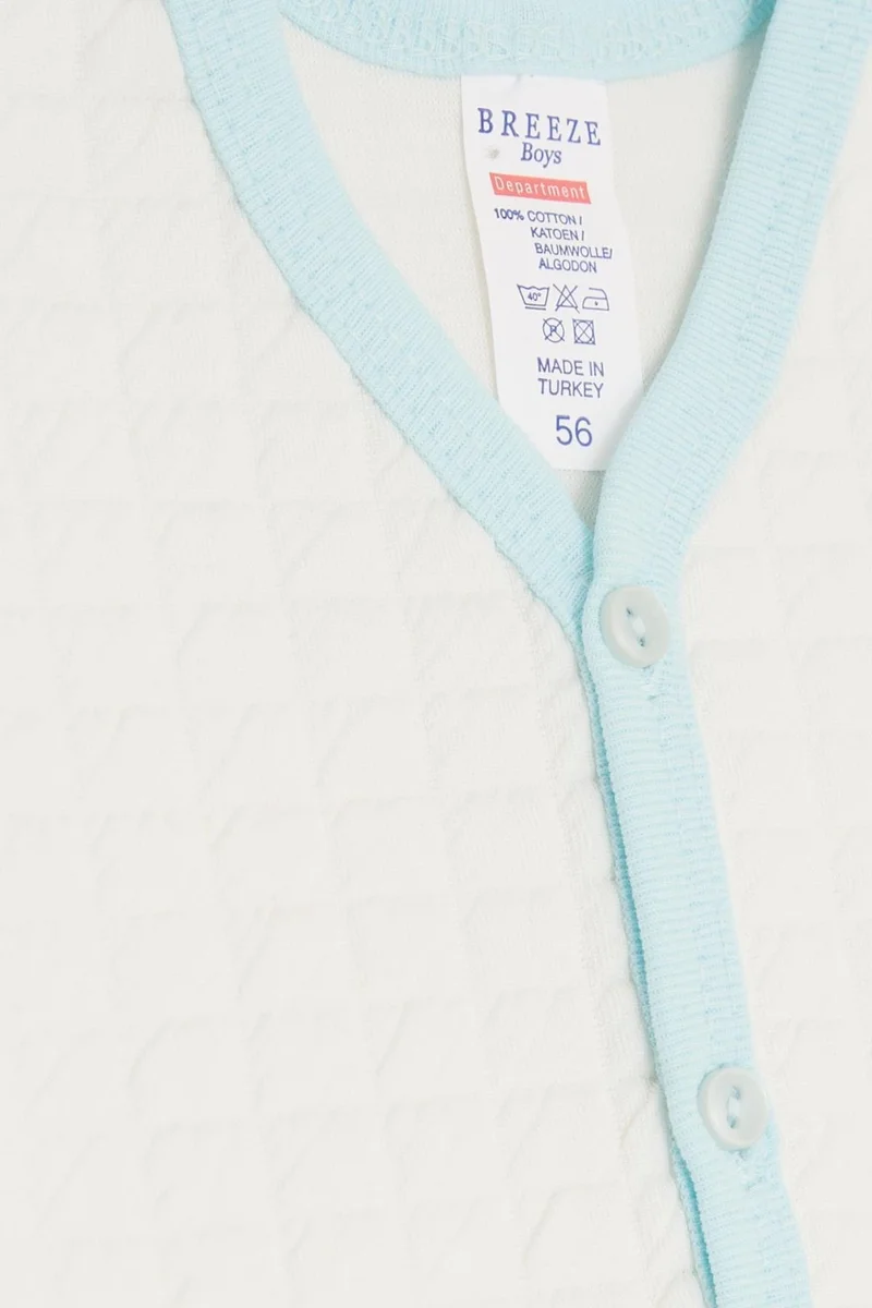 Breeze Baby Boy Vest Buttoned 0-3 Months-9 Months, White