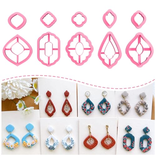 Keoker Polymer Clay Cutters, Boho Clay Cutters for Polymer Clay Jewelry, Basic Polymer Clay Cutters, Clay Earrings Cutters - Image 1