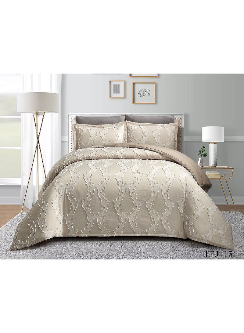Bedding Set with Duvet Cover and Pillow Shams, Textured Design - Image 2