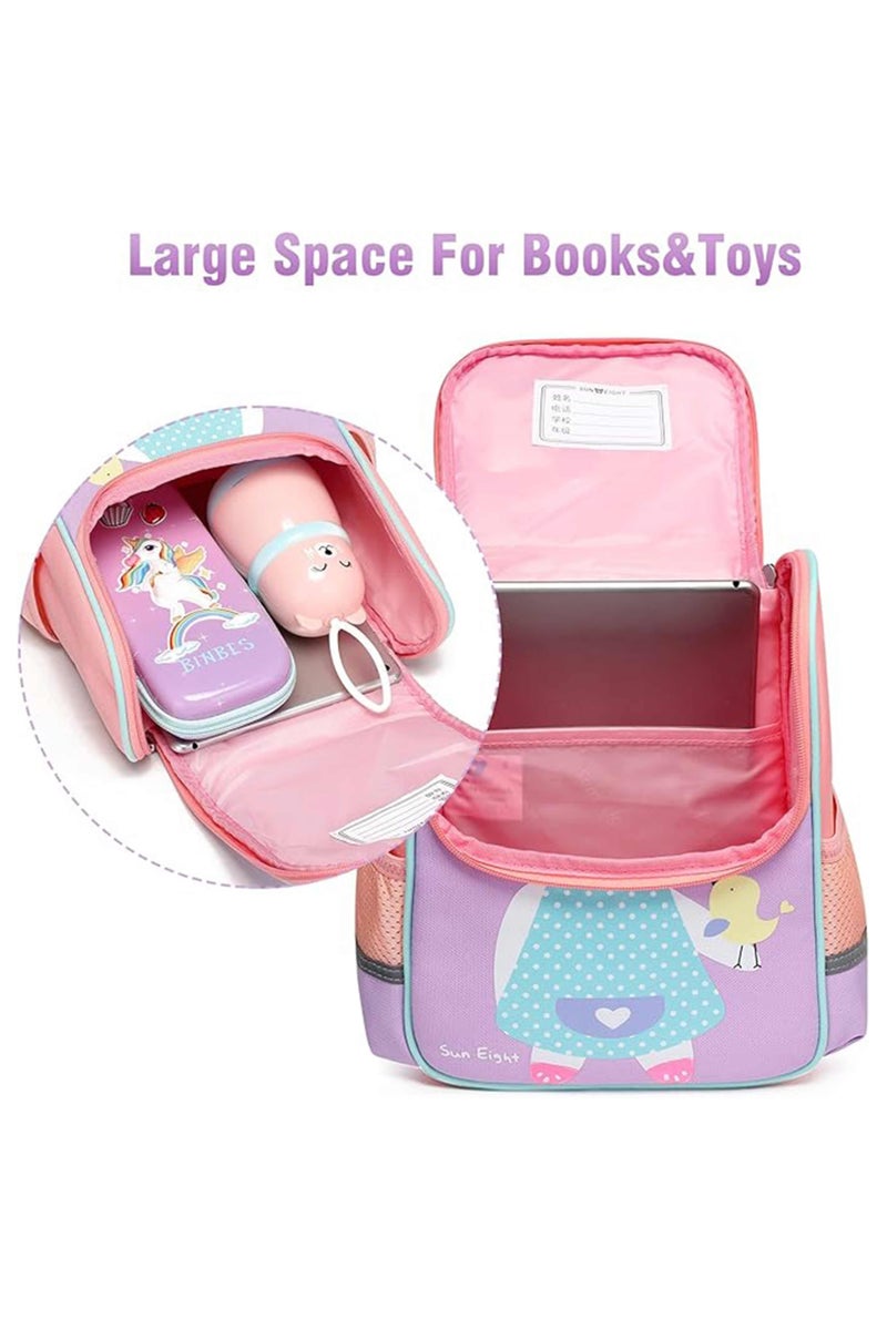SUN EIGHT Toddler Lightweight Backpack for Girls Cute 3D Animal Waterproof Schoolbag for Baby Girl Boy 2-5 Years Rabbit, SE2850, Purple - Image 4
