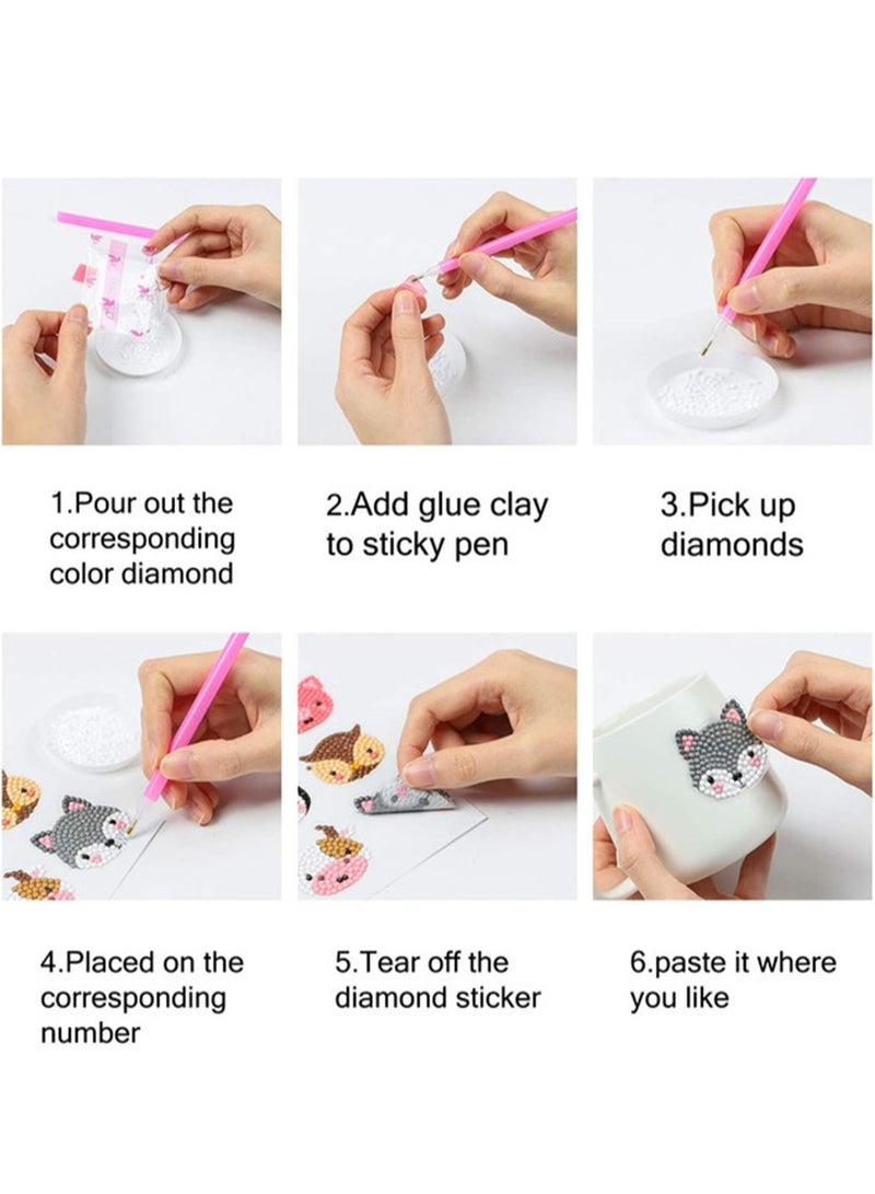 MissTiara طقم رسم فني مكون من 60 قطعة 5D ماسي للأطفال من عمر 4-12 سنة، ألعاب حرفية إبداعية، هدايا حفلات، حشوات حقائب جيدة - Image 3