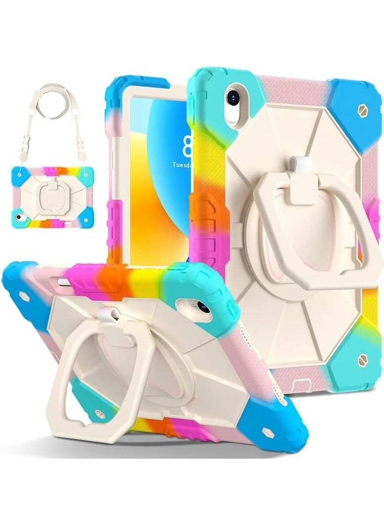 VKL Case Compatible with Huawei MatePad Air/MatePad 11.5 2023 11.5-inch, 360 Degree Rotating Handle Stand Case Built-in Pencil Holder with Shoulder Strap (Colorful Blue)