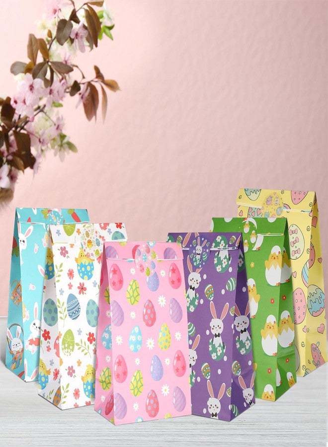 Noveread 120 Pcs Easter Treat Bags with Stickers Easter Paper Bags Bulk Party Favor Bunny Egg Chick Printing Gift Wrap Candy Goodie for Spring Wedding Birthday Party Favor, 6 Styles - Image 4