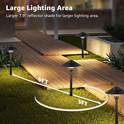 SUNVIE LED Low Voltage Landscape Lights 3W Cast-Aluminum Pathway Lights Low Voltage 12-24V Waterproof Landscape Path Lights 3000K Landscape Lighting for Yard Garden Walkway ETL Listed Cord, 12 Pack - Image 4