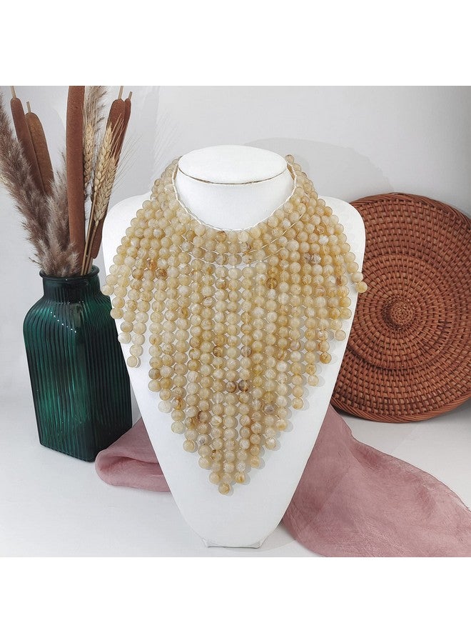 Coiris Boho African Acrylic Beaded Bib Statement Necklace Strands Layered Cluster Chunky Collar Choker Necklace For Women Fashion Costume Jewelry (N0065Beige) - Image 2