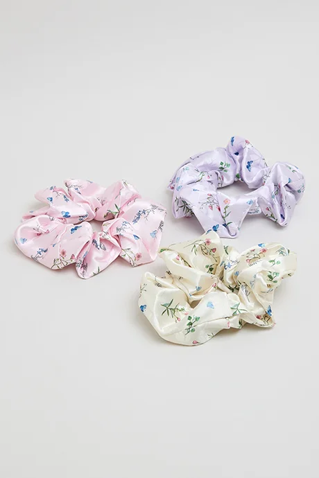 R&B 3 Pack Printed Scrunchies