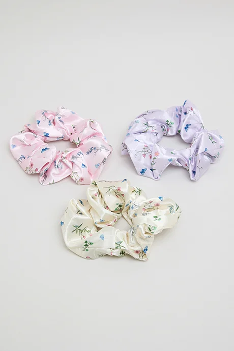 R&B 3 Pack Printed Scrunchies